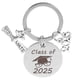 thumbnail image 1 of Llavero único de acero inoxidable de la clase 2025, joyería creativa de graduación, llavero con dije 2025, regalo de recuerdo para graduados para él y para ella, 1 of 8