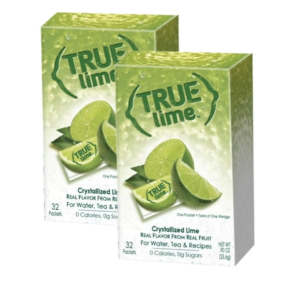 True Lemon Drink Mix, Lime, 32 Packets, 1 Box (2 Pack)