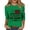 Green #035, variant on Womens 4th of July Shirts 3/4 Sleeve T-Shirts Loose USA Flag Print Pullover Independence Day Patriotic Tops USA 250th Anniversary Celebration Party Crew Neck 1776-2026 Blouses White 2XL
