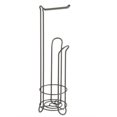 thumbnail image 1 of Stainless Steel Floor Standing Paper Roll Towel Holder Stand Organizer Toilet Paper Rack Bathroom Vertical Storage Bask, 1 of 5