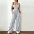 thumbnail image 2 of BOMYJESK Dressy Jumpsuits for Women High Waisted Spaghetti Strap Wide Leg Baggy Pants One Piece Outfit Fashion Clothes 2026 with Pockets Light Gray XL, 2 of 6
