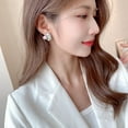 thumbnail image 4 of S925 Silver Needle Sweet Temperament Super Fairy Princess Style Earrings French Romantic Niche Design Feeling Oil Dripping Flower Stud Earrings, 4 of 12