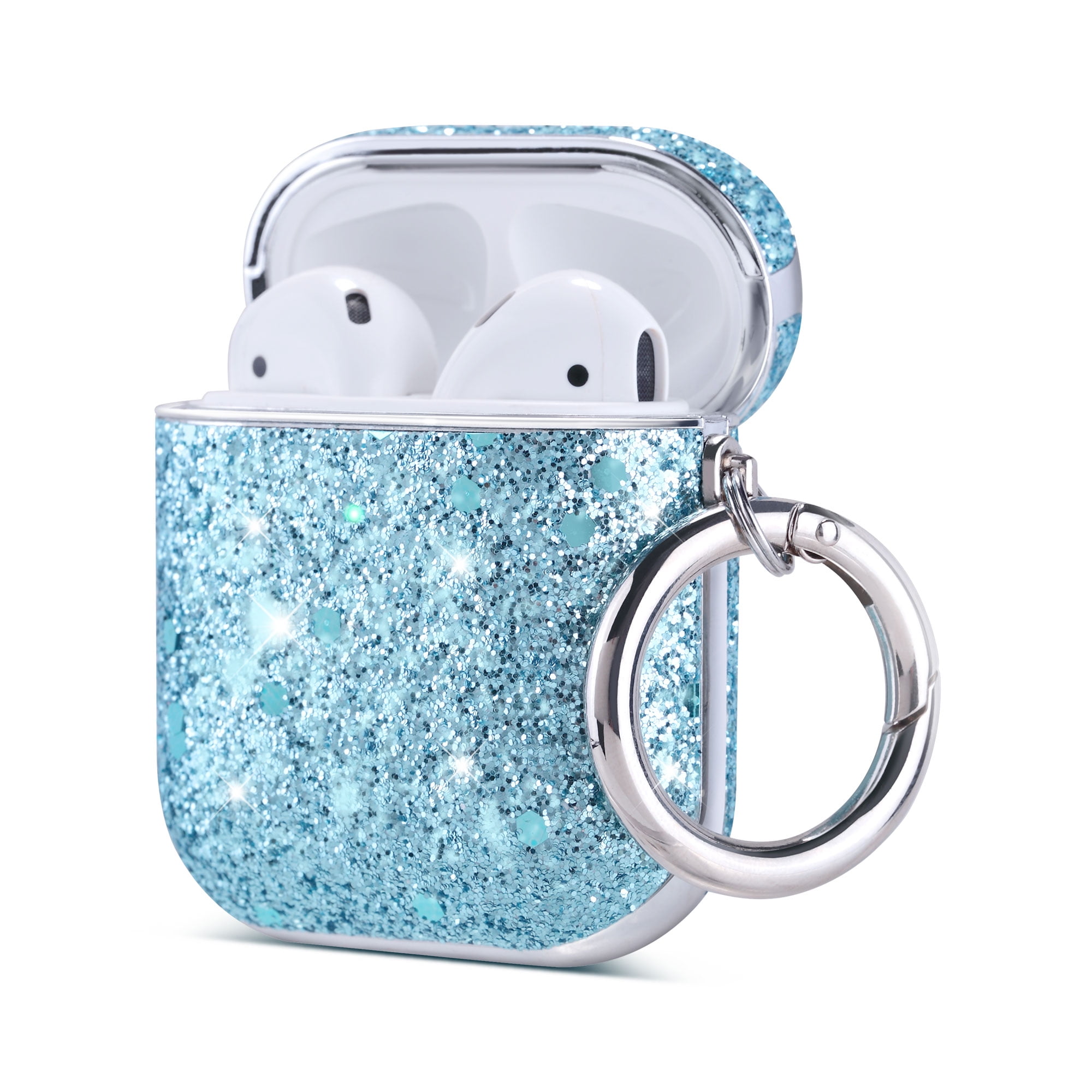 AirPods Case, ULAK Luxury Glitter Leather with Mirror Surface Plating Hard Cover,Shockproof