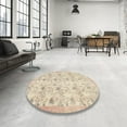 thumbnail image 4 of Ahgly Company Machine Washable Indoor Round Contemporary Vanilla Gold Area Rugs, 4' Round, 4 of 7