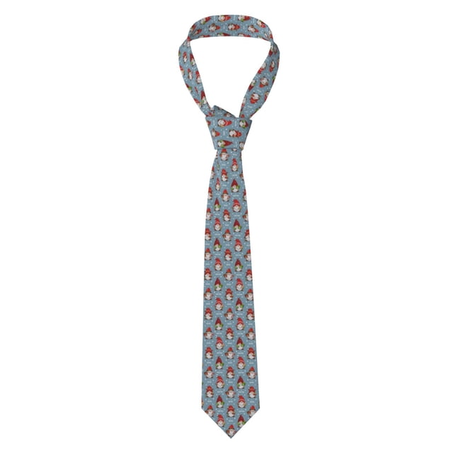 Fotbe Snowflake Christmas gnome Corbata Clásica para Hombre con Estampado – Corbata de Seda Jacquard Tejida, para Negocios, Bodas y Eventos Formales