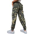 thumbnail image 2 of Women's Camo Cargo Pants High Waist Sweatpants Wide Leg Jogger Pants Work Pants, 2 of 7