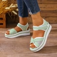 thumbnail image 6 of Viluyesy Women's Platform Sandals, Comfortable Breathable Wide Width Peep Toe Thick Sole Casual Roman Shoes Green 5.5, 6 of 9