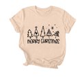 thumbnail image 1 of Navidad Mujeres Tops, Cuello Redondo Manga Corta Impresa Camiseta, Vintage Holiday Humor Tee Top, 1 of 6