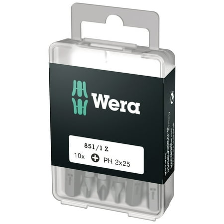 

Wera 072401 DIY PH 2 x 25mm Phillips Insert Bit - 10 Pack