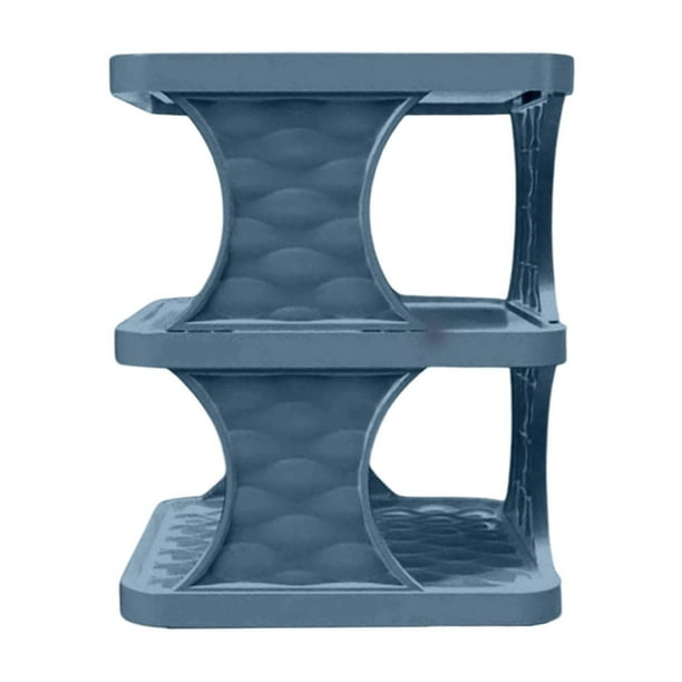 Zapatero de plástico sencillo de 3 niveles, organizador de zapatos para la entrada del hogar, ideal para dormitorios y apartamentos de alquiler. Diseño compacto con hebilla de conexión. Fácil montaje