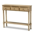 thumbnail image 2 of Bowery Hill Oak Brown Finished Wood 3-Drawer Entryway Console Table, 2 of 9