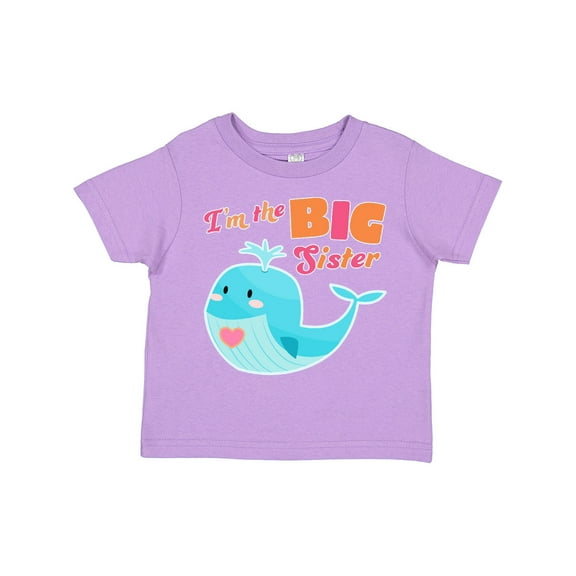 Inktastic I'm the Big Sister Cute Whale with Heart Girls Toddler T-Shirt