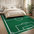 thumbnail image 3 of ODIKA 8'x10' Washable Area Rug Durable, Non-Slip Doormat Ground Door Championship Markings Arcs Soccer Field Themed for Living Room, Under Sectional, Family, 3 of 7