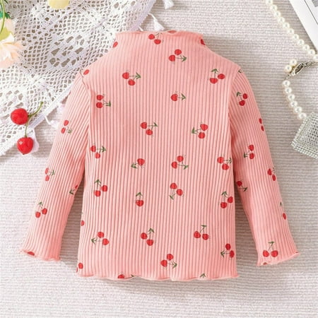 

WERYOUNG Spring Autumn Cherry Print Casual Fashion Trend Cute Sweet Pullover Toddler Child Cute Clothing