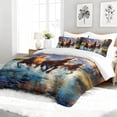 thumbnail image 6 of 3pcs Horse Running Comforter Set, Majestic Horse Bedding Set for Bedroom or Guest Room Decor, All Seasons Quilt Machine Washable Duvet with 2 Pillowcases, 6 of 7
