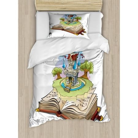Once Upon A Time Duvet Cover Set Twin Size Surreal Magic World In