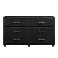 thumbnail image 5 of Black Stylish Bedroom 5pc Set Queen Platform Bed Nightstand Dresser Mirror Chest Upholstered Furniture Set, 5 of 7