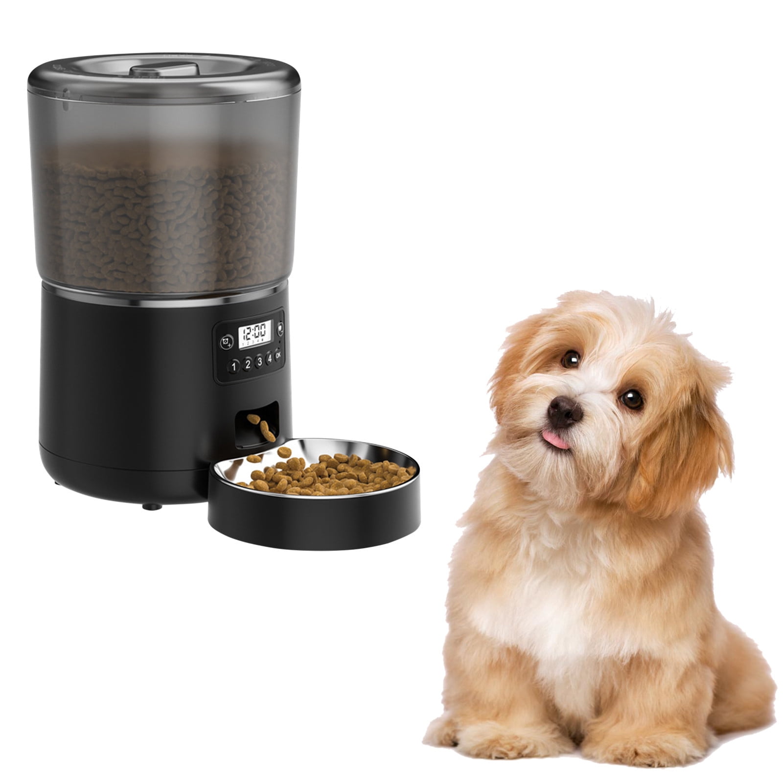 Vikakiooze 2023 Promotion on sale, Automatic cat Feeder, Timed cat Feeder With Adjustabled Feeding Schedule, cat Dry Food Dispenser, Pet Feeders, 1-4 Meals Per Day, Dual-Power-Supply