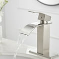 thumbnail image 7 of BWE Brushed Nickel Bathroom Faucet Modern Waterfall Single Hole Faucet for Bathroom Sink Single Handle Lavatory Bath Faucet, 7 of 7
