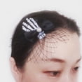 thumbnail image 2 of OUNONA 4Pcs Bone Hair Clips Black Cloth  Costume Accessory Skull Hand Shape, 2 of 8