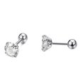 thumbnail image 1 of Pendientes de circonio Qarigey para hombre y mujer 4mm 1 Uds plata, 1 of 6