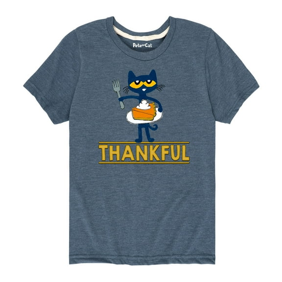 Pete The Cat - Thankful Pumpkin Pie Kids - Toddler And Youth Short Sleeve Graphic T-Shirt