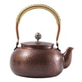thumbnail image 4 of Tetera de cobre, hervidor de agua caliente, tetera de 1,2 L, tetera de kungfú portátil, tetera con silbido para cocina, senderismo, restaurante al, 4 of 9