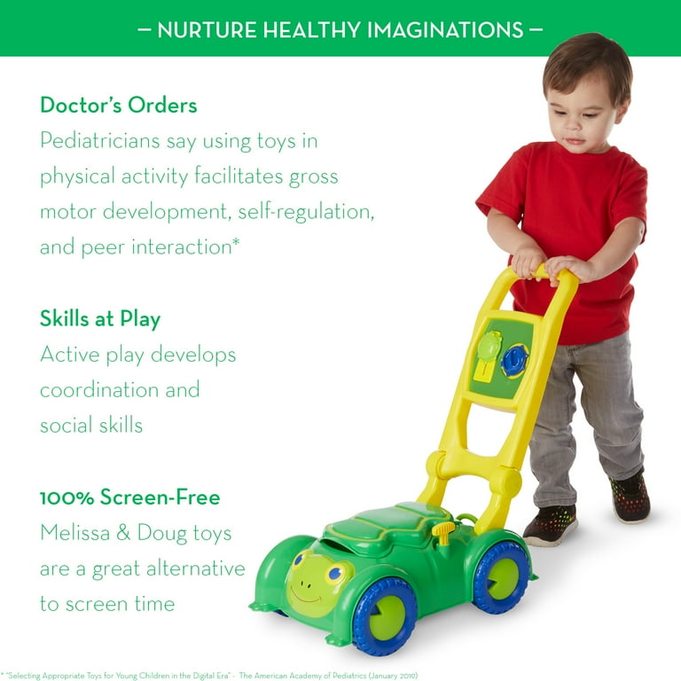 Melissa & Doug Sunny Patch Snappy Turtle Lawn Mower - Pretend Play