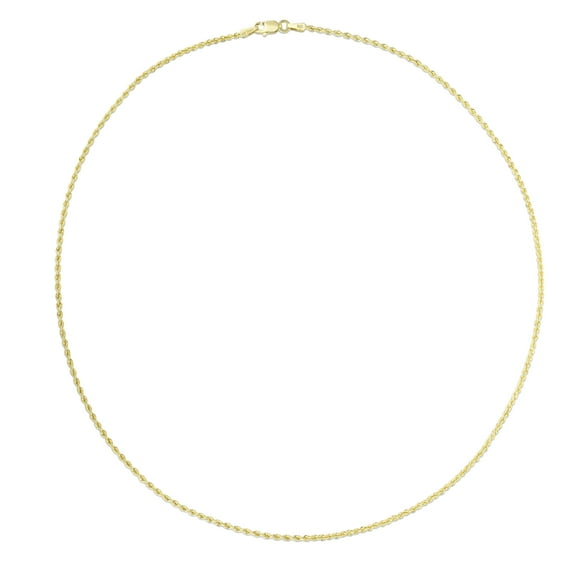 JewelStop 14k Solid Yellow Gold 1.5 mm Rope Chain Necklace 16" 18" 20" 22" 24" Lobster Claw Clasp - 3.6gr.