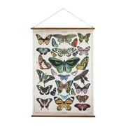 Creative Co-Op Butterflies Burlap & Wood Scroll Wall Décor