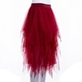 thumbnail image 2 of Lady ‘s Sexy Solid Color Mesh Irregular Elastic Tulle Bubble Skirt, 2 of 7
