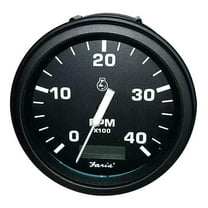 Faria 32834 Euro Tachometer with Hourmeter (4000 RPM) Diesel - 4", Black