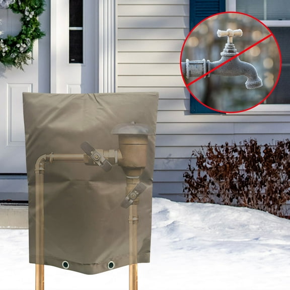 Backflow Preventer Insulated Cover 5F Thick 6 Layer Fabric Pipe Insulation Cover Coated Winter Protection For Water Well Pump Covers And Sprinkler