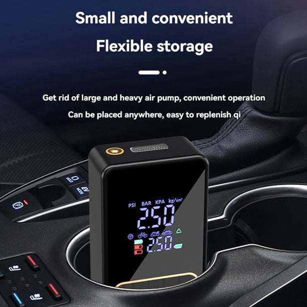 Compresor de Aire Portátil para Inflar Neumáticos, Bomba de Aire Inalámbrica de 6000 MAh para Neumáticos de Coche, Motocicleta, Automóvil, Pelota, Bicicleta
