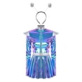 thumbnail image 3 of TiaoBug Women Metallic Alien Outfit Long Sleeve Front Zip Mock Neck Club Mini Dress with Alien Hair Hoop Blue 4XL, 3 of 7