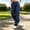 Navy, variant on Women's Outdoor Cargo Pants, Elastic Waist, Button Zipper & Multi-Pocket, Hiking Casual Trousers Navy XL