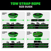 Rhino USA 3 x 20 Ultimate Recovery Tow Strap - 31,518lb Break Strength (4lb, 4in H)