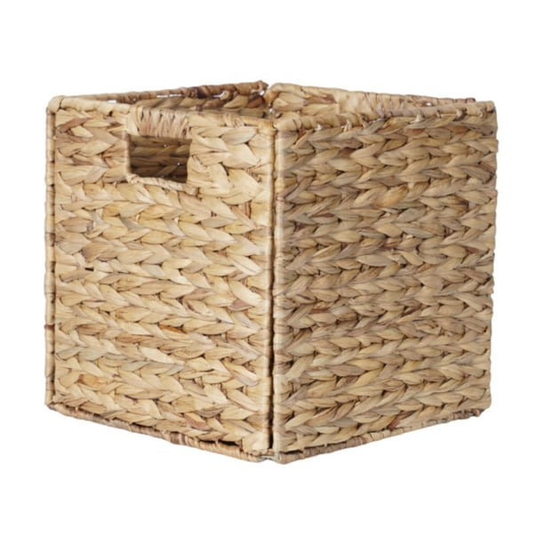 Billuyoard Cesta tejida Cesta de almacenamiento Soluciones versátiles para el hogar que organizan refrigerios, dulces y cosméticos de manera Almacenamiento y organización del hogar Natural 28x28x28cm