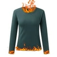 thumbnail image 4 of ZHENHONG Long Sleeve T Shirt Women, Women O Neck Lined Thermal Thermal Underwear Slim Tops Long Sleeve Thermal Shirts Winter Tops Going Out Tops, 4 of 9
