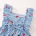 thumbnail image 4 of mgoYE Toddler Girl Dress Ruffle Sleeve Bowknot Dress Floral Dresses with Bow for Play Party Birthday Casual 2-6t(Blue,5-6 Years), 4 of 9