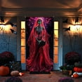 thumbnail image 5 of Halloween Decorations Door Cover, Large Scary Creepy Door Banner Bathroom Porch Door Backdrop House Halloween Party Decoration, 35*71 In Red, 5 of 8