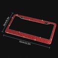 thumbnail image 3 of eing Car License Plate Frames Bling Crystal Diamonds Car Exterior Accessory for Women Girls,2pcs - Red, 3 of 8