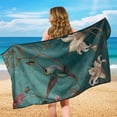 thumbnail image 7 of FOR U DESIGNS Hummingbird Butterfly Floral Print Car Seat Towel Covers Portable Washable Car Towel Seat Cover with Seat Absorption Athletic Outdoor Sport Running Towel, 2 Pack, 7 of 7
