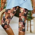 thumbnail image 3 of Hvot&aat Cute Cartoon Cats Print Leggings for Women Athletic Gym Yoga Capri Legging Soft High Waisted Knee Length Legging, 3 of 6