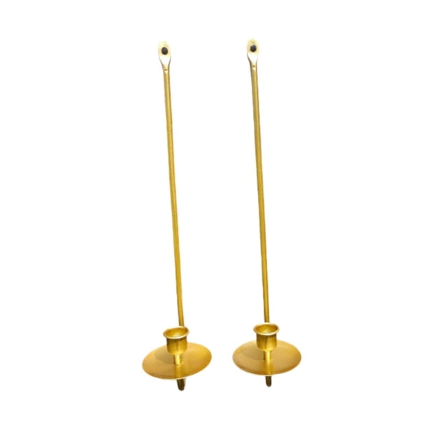 Candelas montadas en la pared Artesanías de hierro Decoración Rústica Candilla Stick soporte Ornamento de pared para sala de estar Fiesta de chimenea 2x dorado