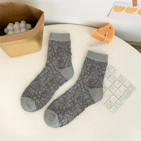 

TWIFER Women Autumn And Winter Matching Printing Thickened Warm Mid Tube Socks Women Thick Socks