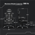 thumbnail image 4 of Yaheetech High Back Ergonomic Gaming Chair with Slide Out Footrest, Full Black, 4 of 8