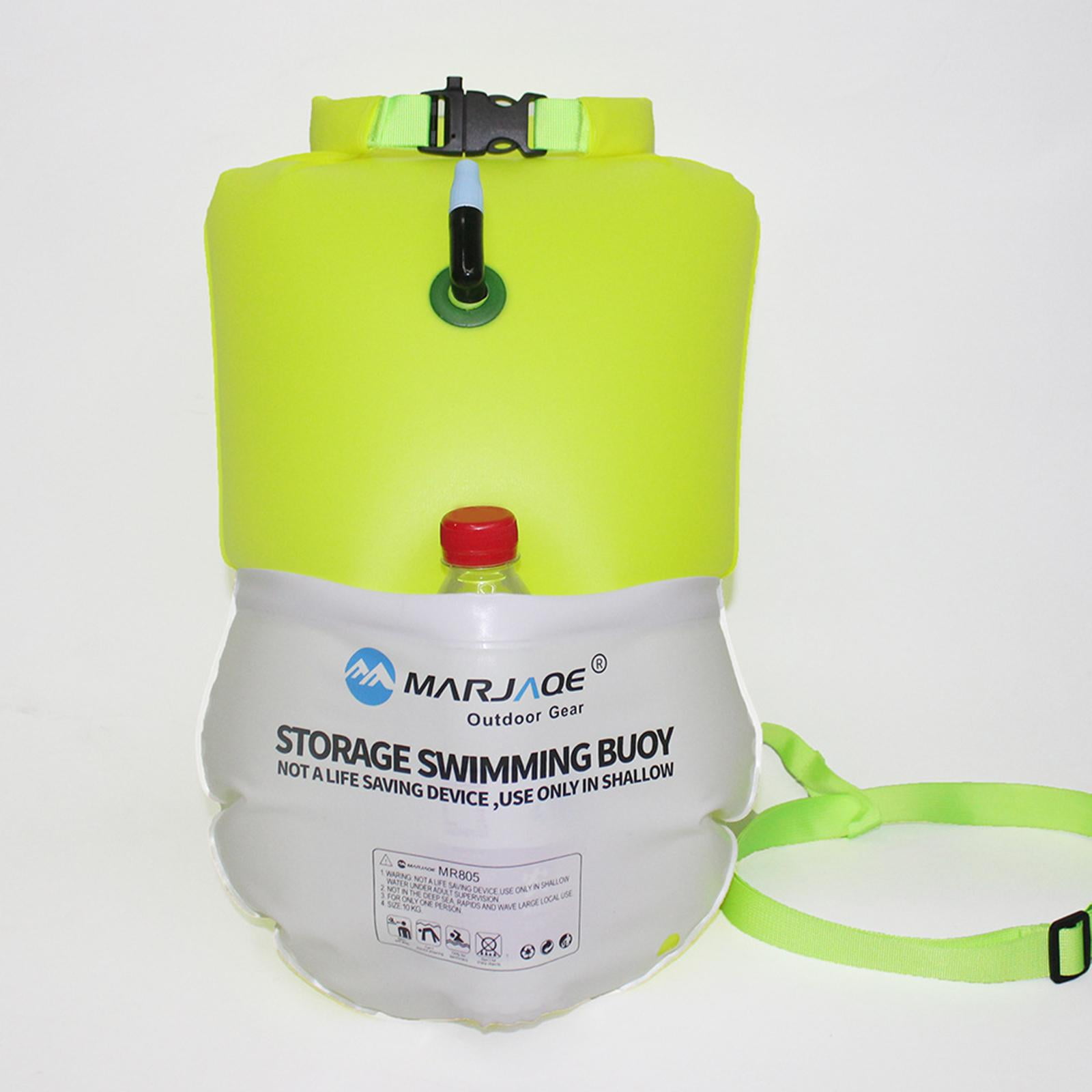 DimyFew 20L Waterproof Swim Bouy with Storage Space Inflatable Dry Bag Bright Color Swim Yellow