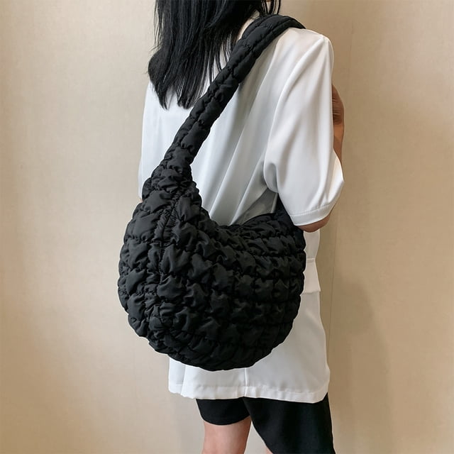 Bolso bandolera para mujer Bolso en la nube Gran capacidad Viaje Camping (Negro)