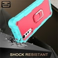thumbnail image 5 of SaniMore for LG Velvet Case with Hidden Bracket Rugged Heavy Duty Protective [Hard PC Back + Silicone Bumper] Shokcproof Anti-drop Tri-layer Hybird Shell For LG Velvet 5G 2020 LM-G900, Mint/Rose, 5 of 7
